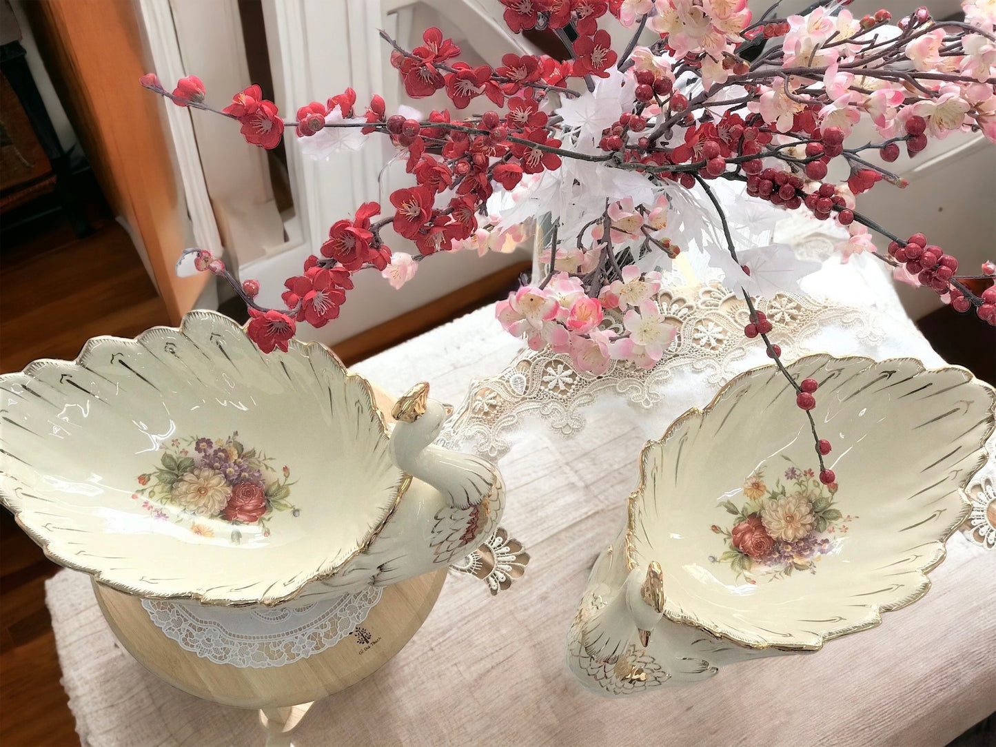 Dĩa sứ khổng tước (chim công) sang trọng - Decor