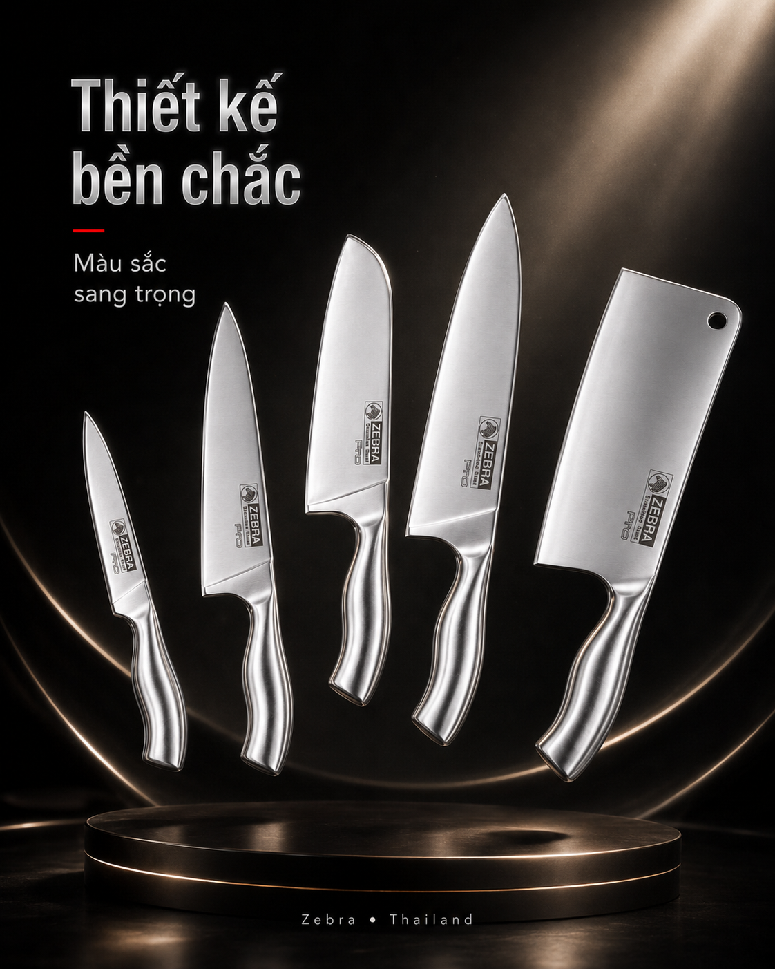 Bộ dao nhà bếp bất bại - Pro II - Zebra Thái Lan - ltx
