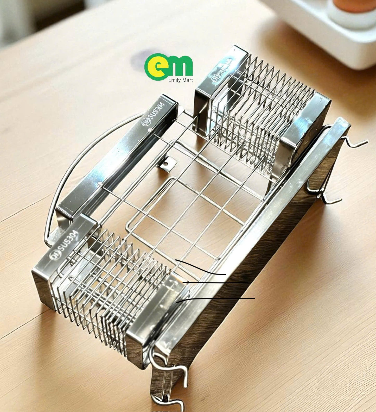 KỆ DAO THỚT INOX 304 CÓ KHAY HỨNG