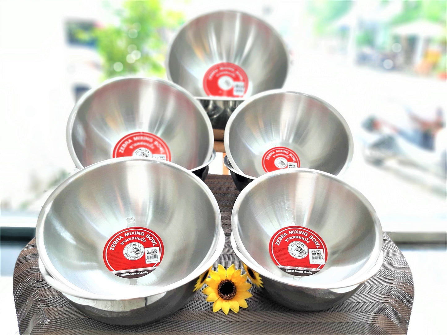 Combo 5 cái THAU INOX 304 NGUYÊN CHẤT - SZ 18,21,24,27,30 - Zebra Thailand
