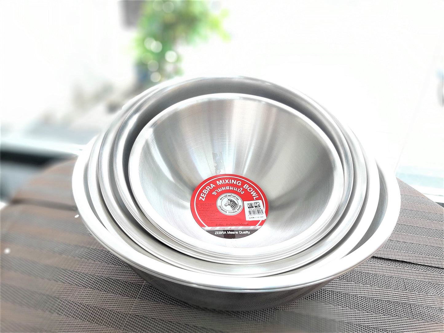 Combo 5 cái THAU INOX 304 NGUYÊN CHẤT - SZ 18,21,24,27,30 - Zebra Thailand