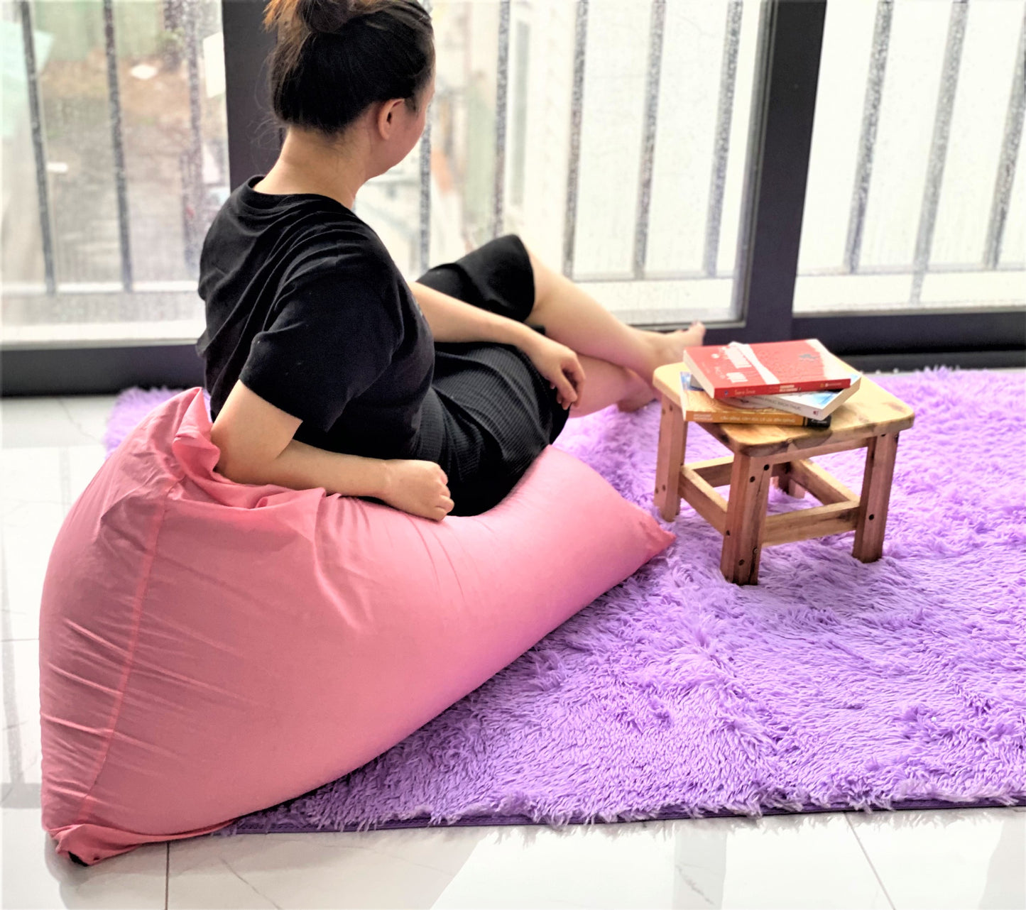 Ghế lười hạt xốp dáng kim tự tháp