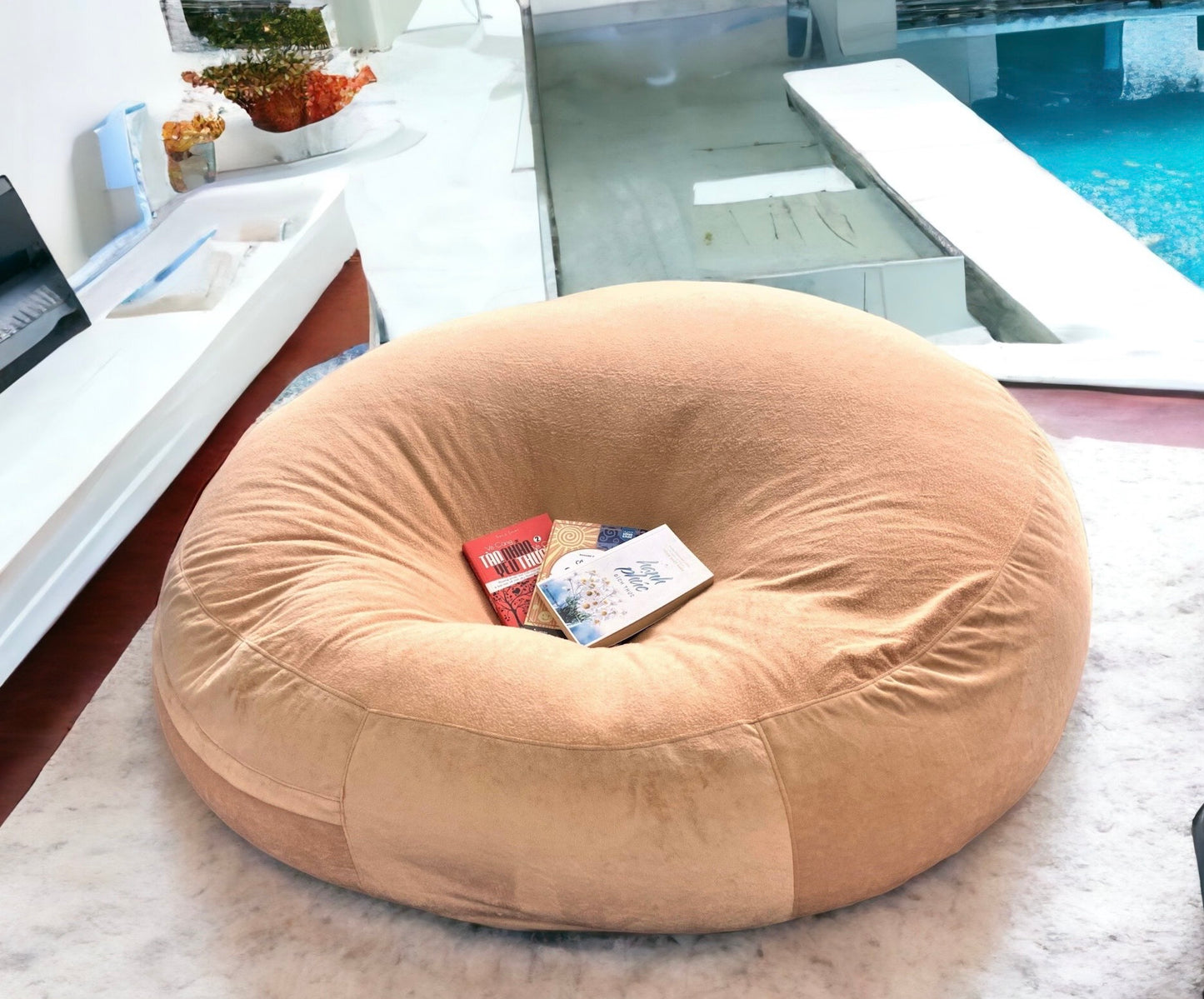 Giường lười / ghế lười hạt xốp size siêu to