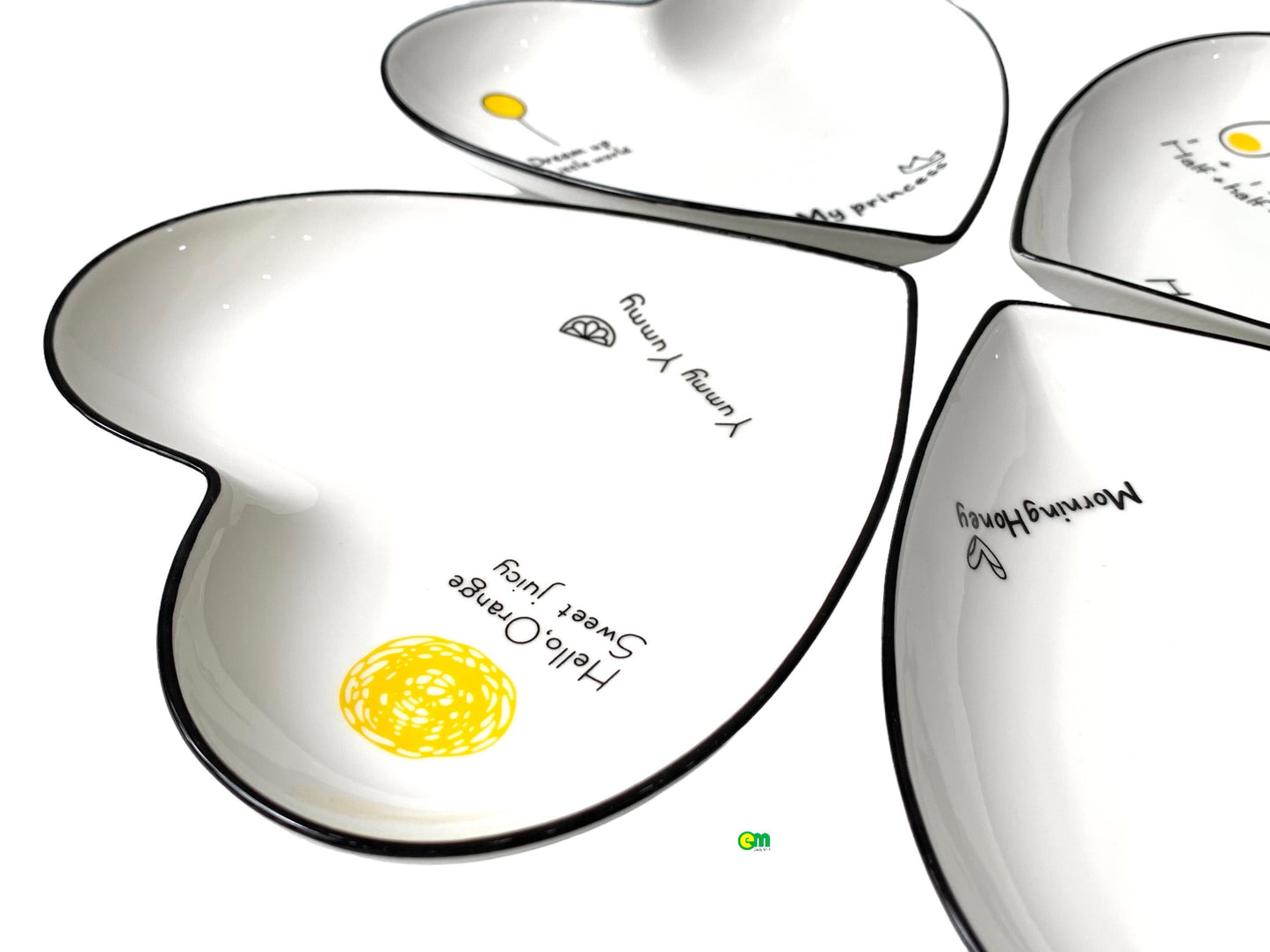 Bộ dĩa gốm sứ hình trái tim đáng yêu - decor - ltx