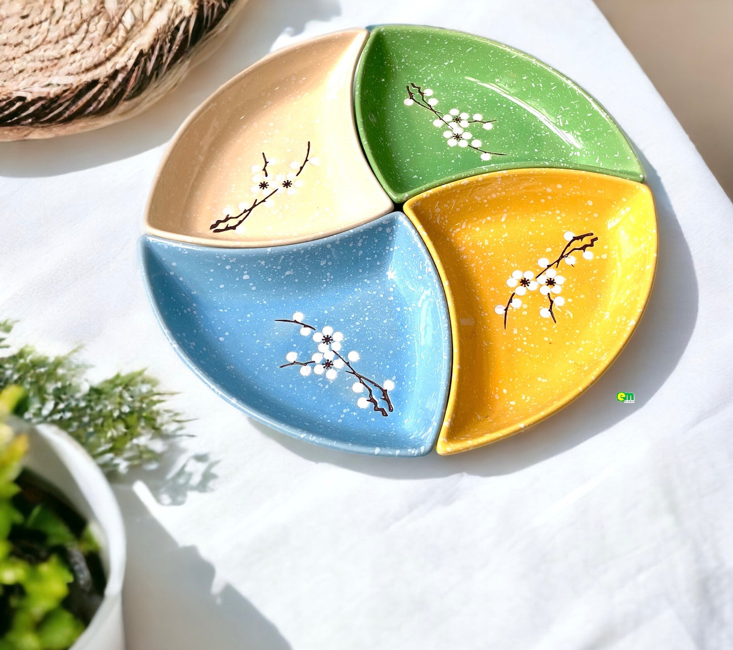 Bộ dĩa sắc màu Ngũ hành - decor - ltx