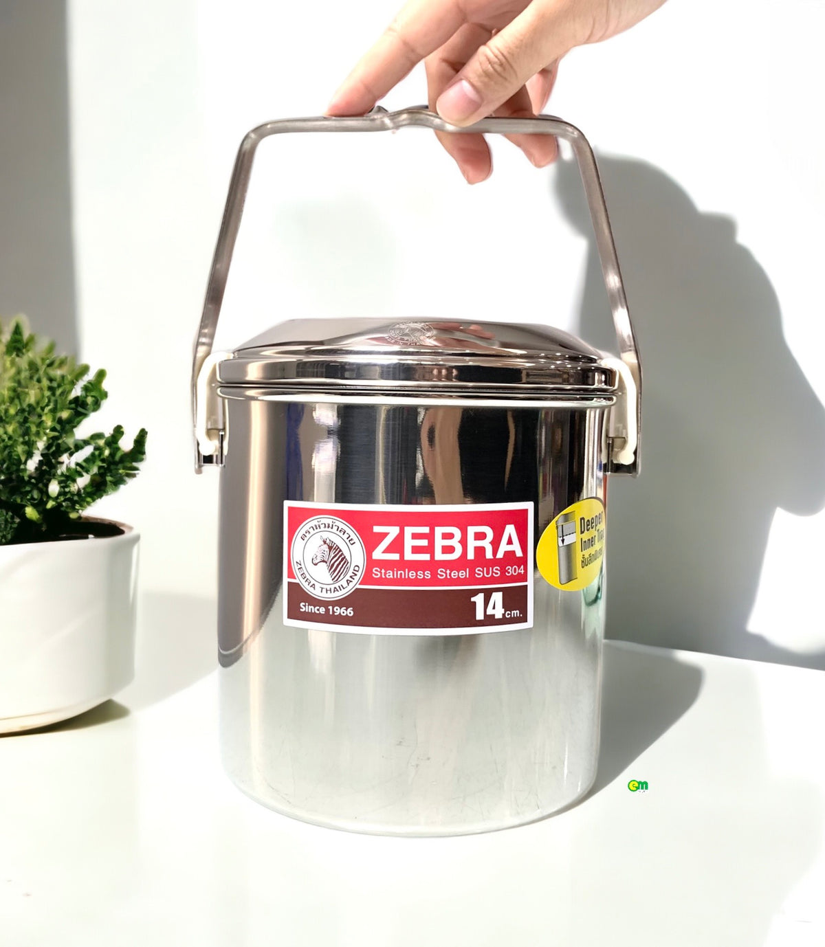 Camen inox đựng bún phở 1 ngăn (có ngăn phụ bên trong) - Zebra Thái Lan