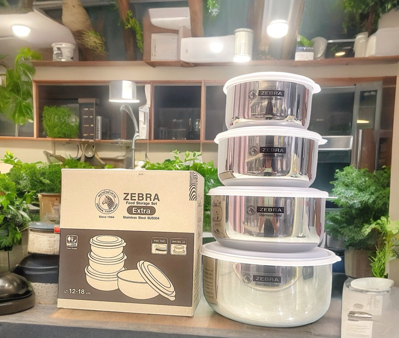 BỘ THỐ INOX NẮP NHỰA 4 SIZE