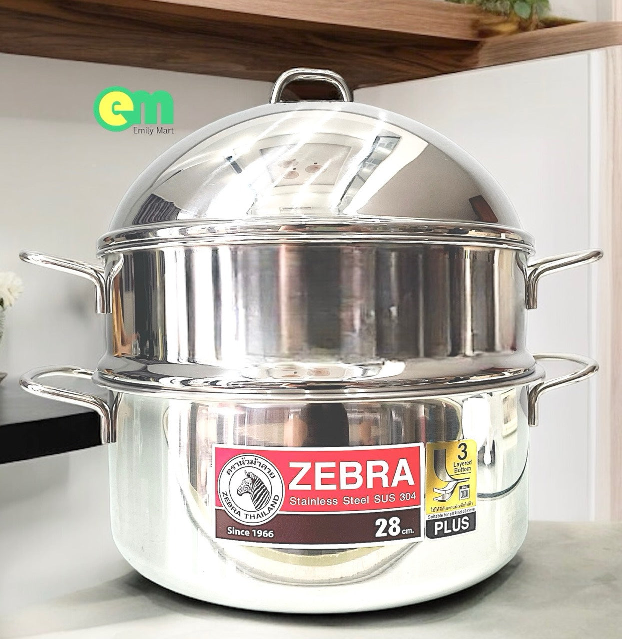 NỒI HẤP 2 TẦNG NẮP VÒM - ZEBRA THÁI LAN 🇹🇭🇹🇭🇹🇭