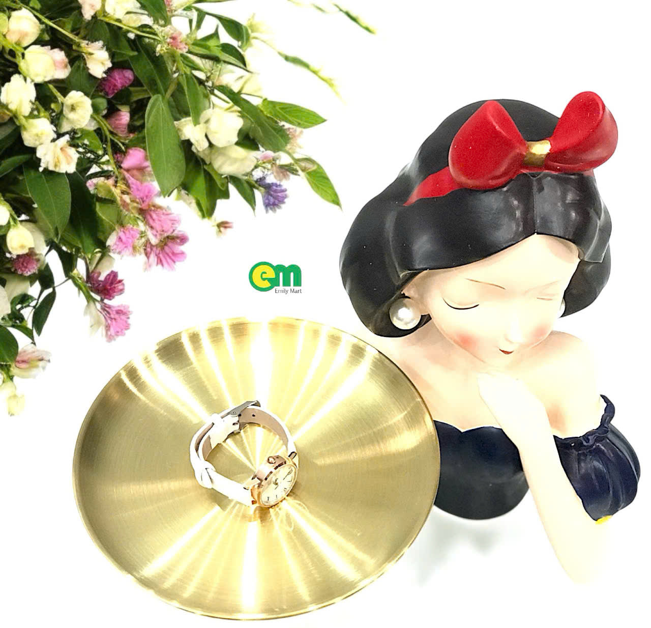 Tượng công chúa Bạch Tuyết bưng dĩa - decor - ltx