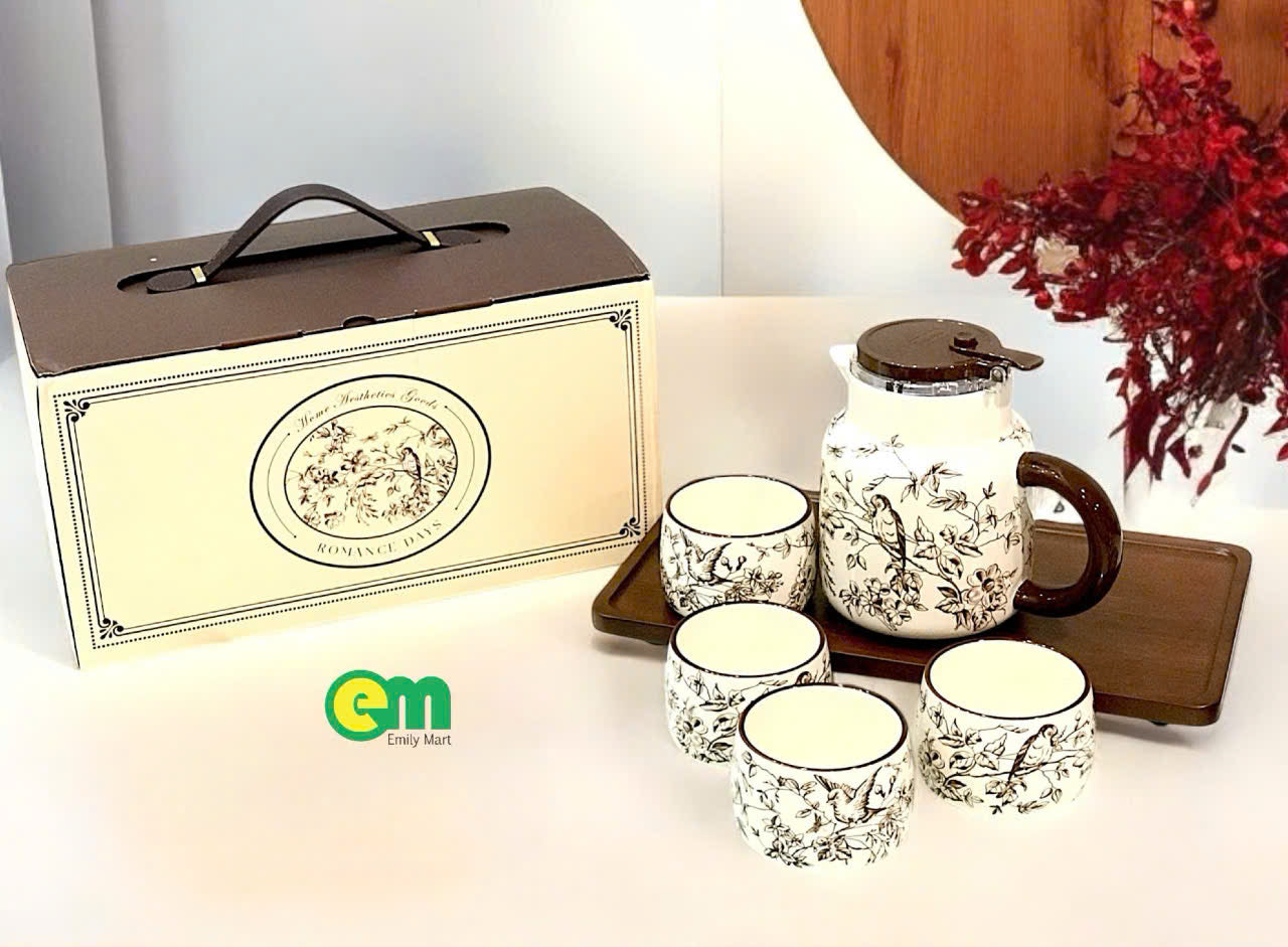 Bộ ấm trà hoa sang trọng - decor