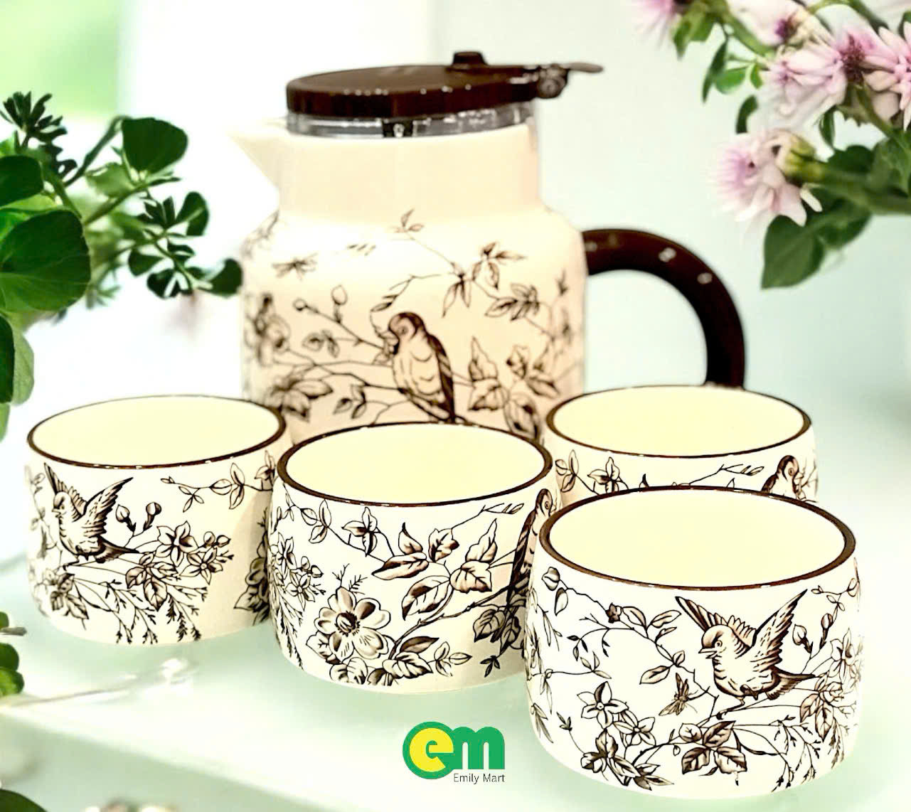 Bộ ấm trà hoa sang trọng - decor