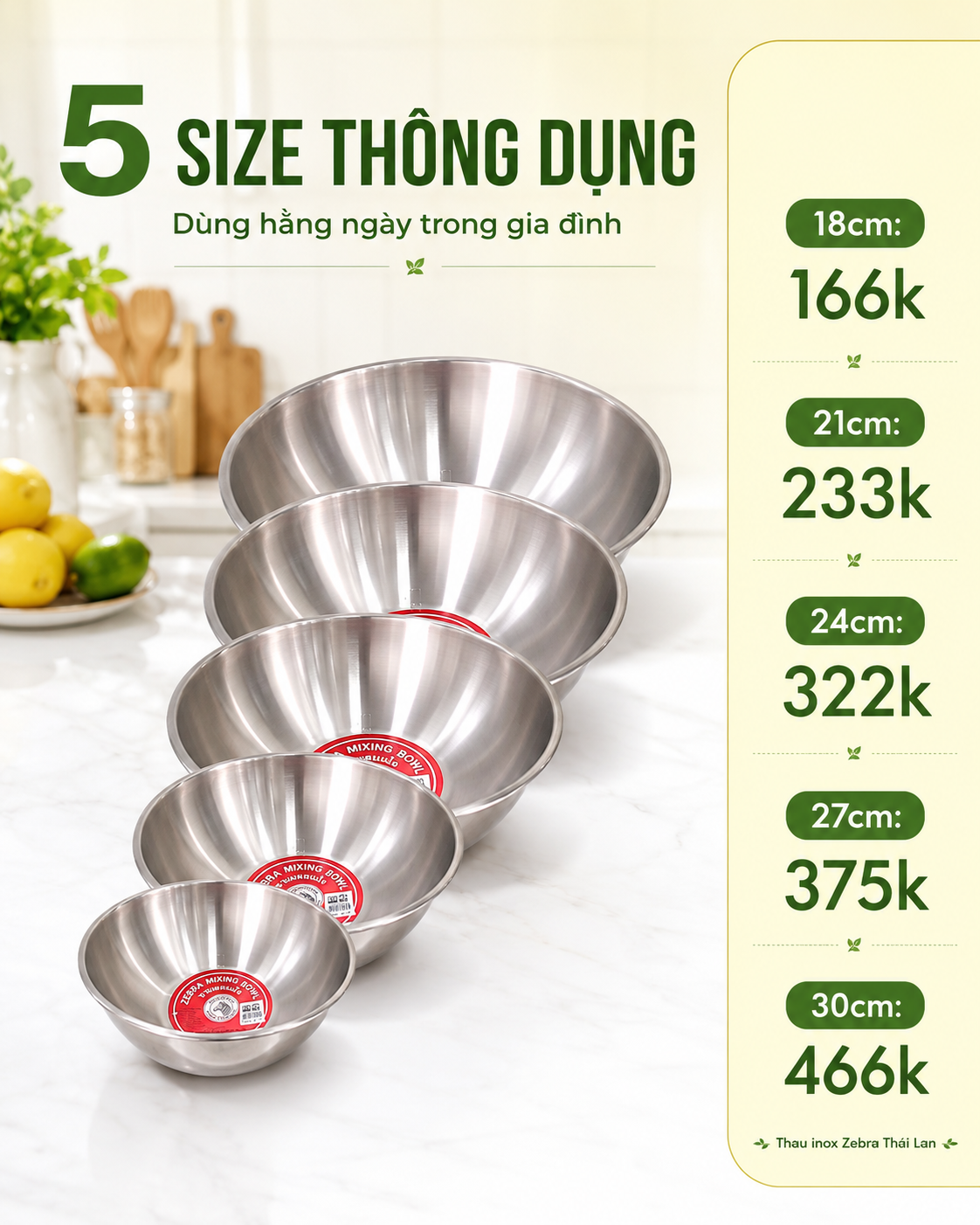 THAU INOX ZEBRA THÁI LAN