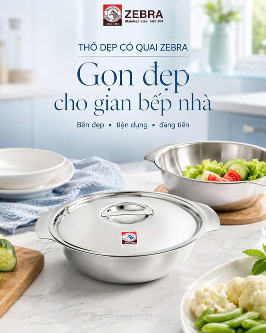 Thố dẹp 2 quai tai gấu - Zebra Thái Lan