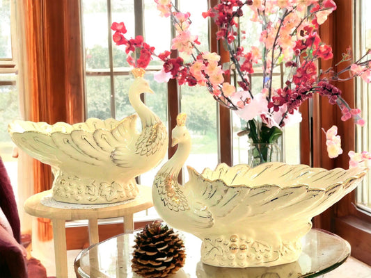 Dĩa sứ khổng tước (chim công) sang trọng - Decor