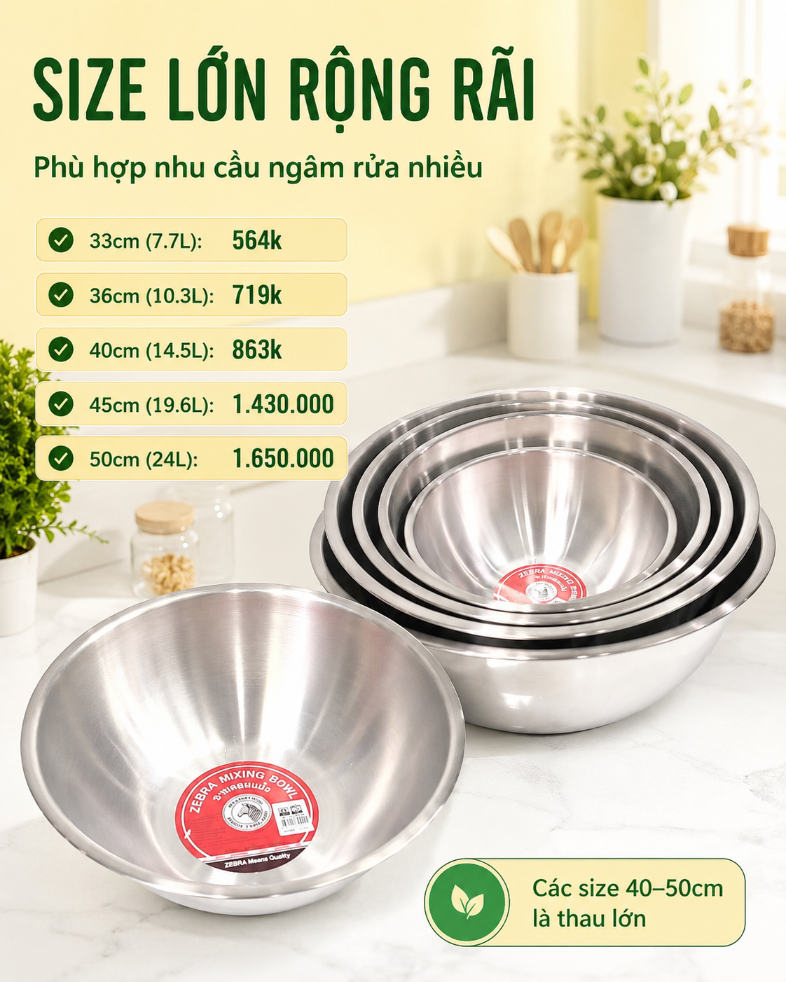 THAU INOX ZEBRA THÁI LAN