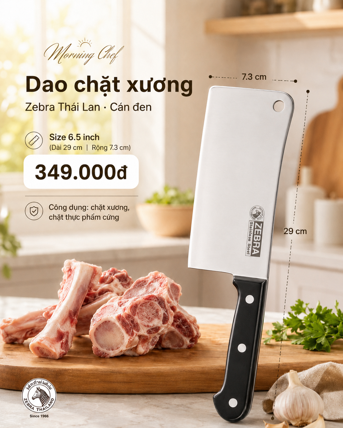 BỘ DAO ZEBRA THÁI LAN - CÁN NHỰA