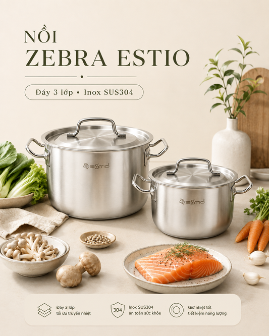 BỘ NỒI ZEBRA ESTIO CAO CẤP - ZEBRA THÁI LAN