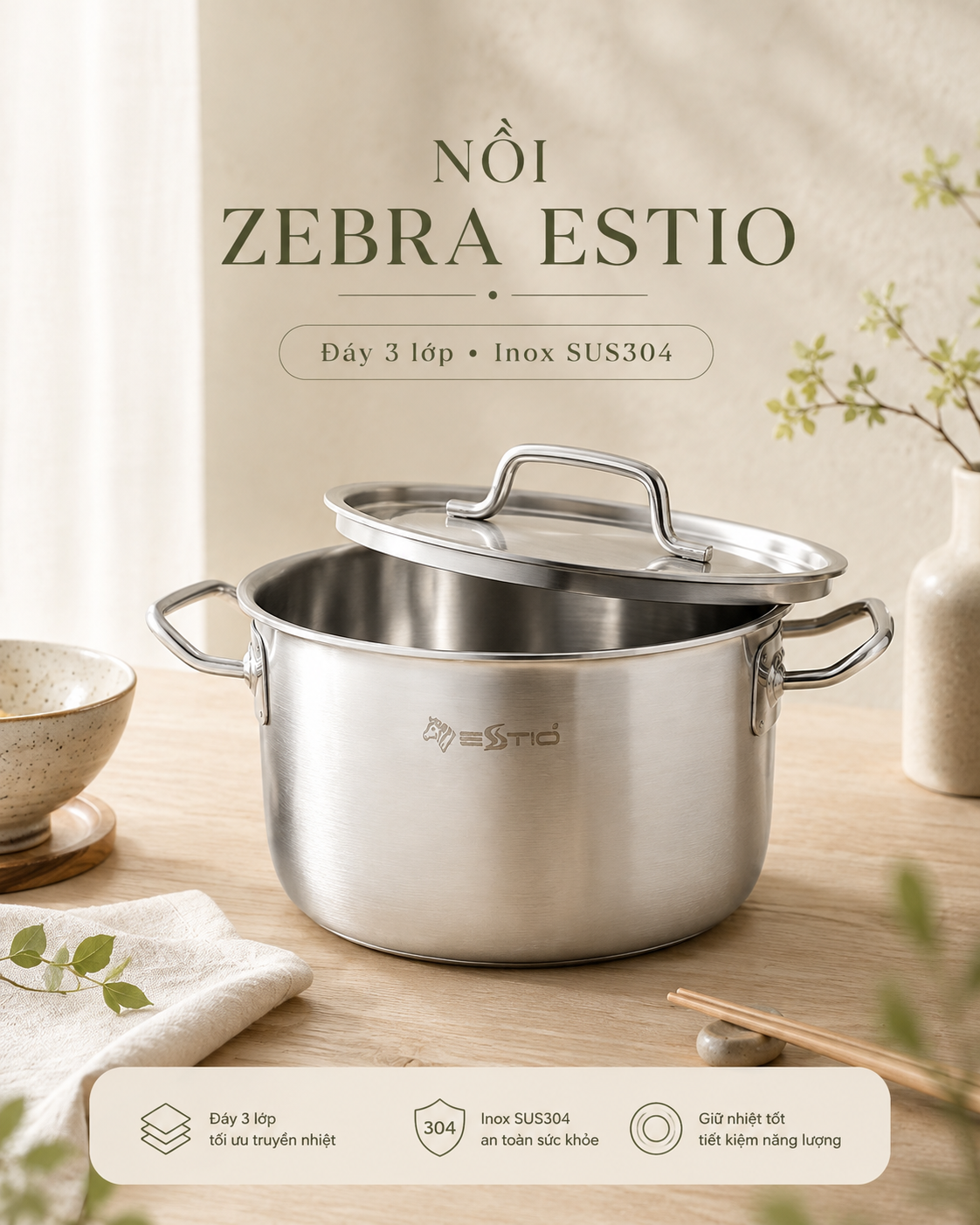 BỘ NỒI ZEBRA ESTIO CAO CẤP - ZEBRA THÁI LAN