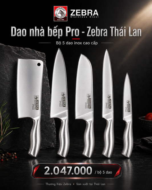 Bộ dao nhà bếp bất bại - Pro II  - Zebra Thái Lan - ltx