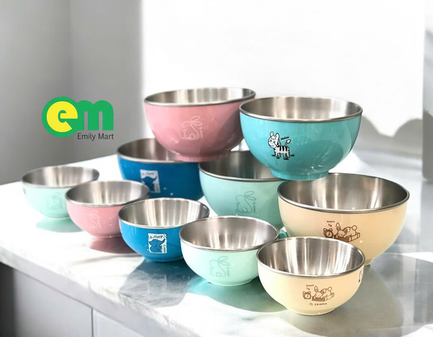 Chén inox và tô nhỡ cách nhiệt 02 lớp Zebra - ltx