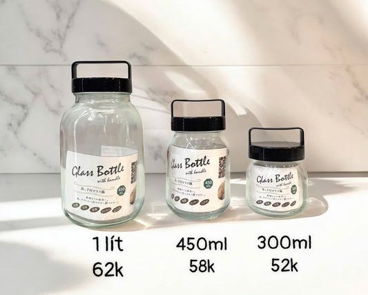 Hũ thủy tinh có quai xách Nhật - ltx - decor