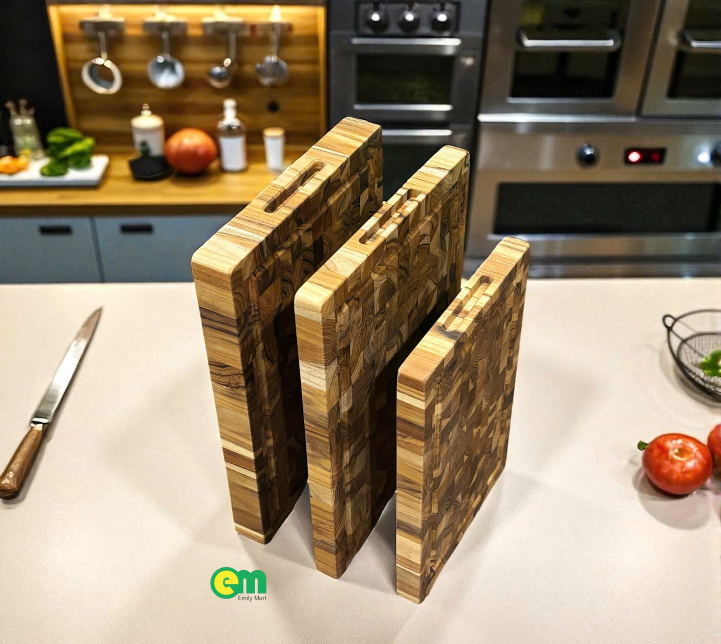 THỚT TEAK VÂN CARO - HÌNH CHỮ NHẬT