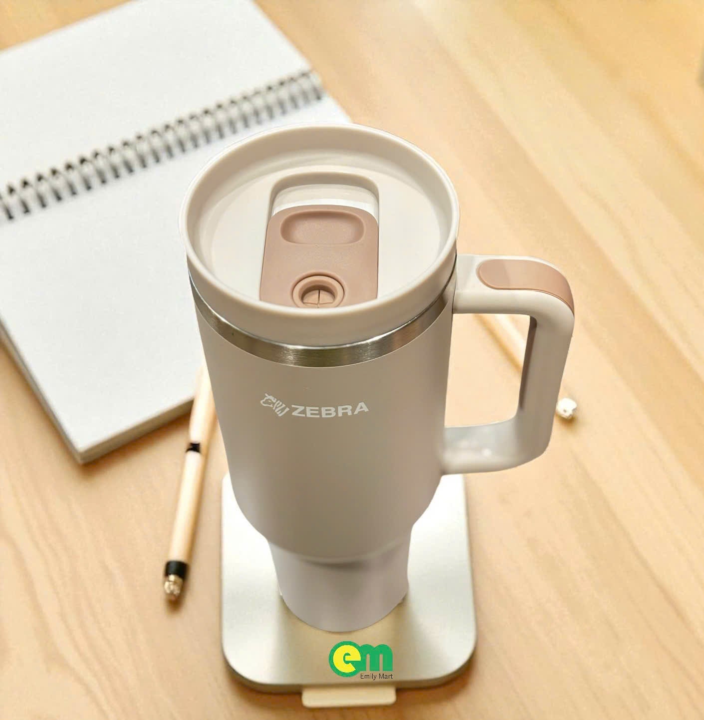 Ly giữ nhiệt Zebra Jumbo 1.2L kèm ống hút