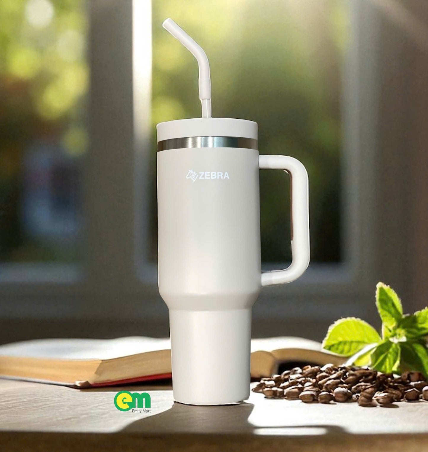 Ly giữ nhiệt Zebra Jumbo 1.2L kèm ống hút