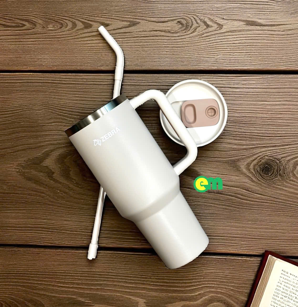 Ly giữ nhiệt Zebra Jumbo 1.2L kèm ống hút