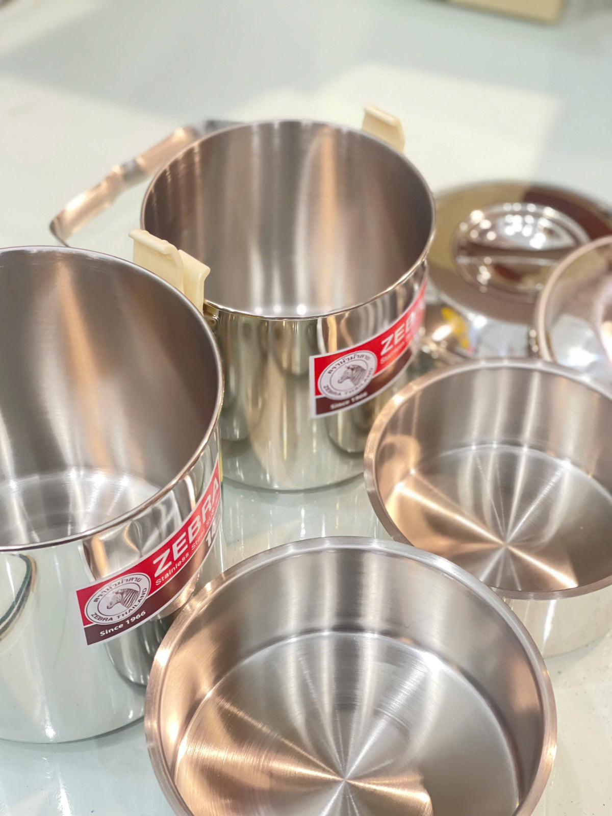 Camen inox đựng bún phở 1 ngăn (có ngăn phụ bên trong) - Zebra Thái Lan