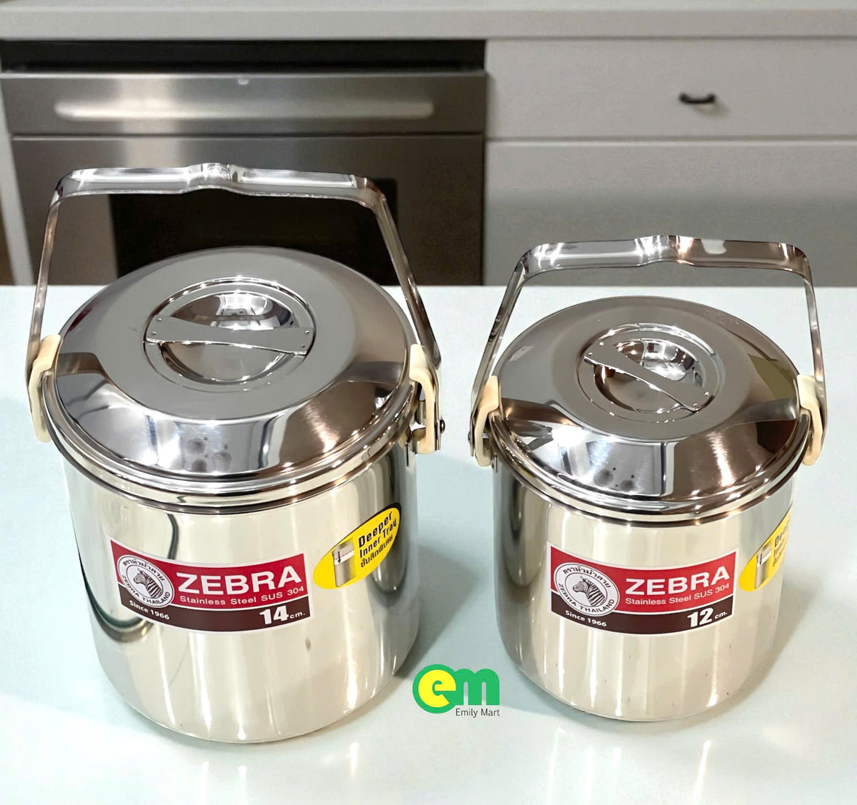 Camen inox đựng bún phở 1 ngăn (có ngăn phụ bên trong) - Zebra Thái Lan