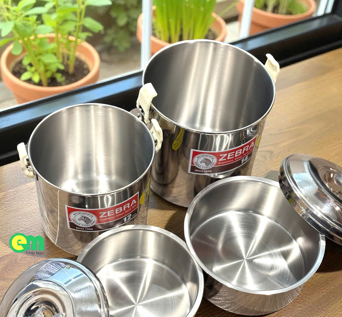 Camen inox đựng bún phở 1 ngăn (có ngăn phụ bên trong) - Zebra Thái Lan