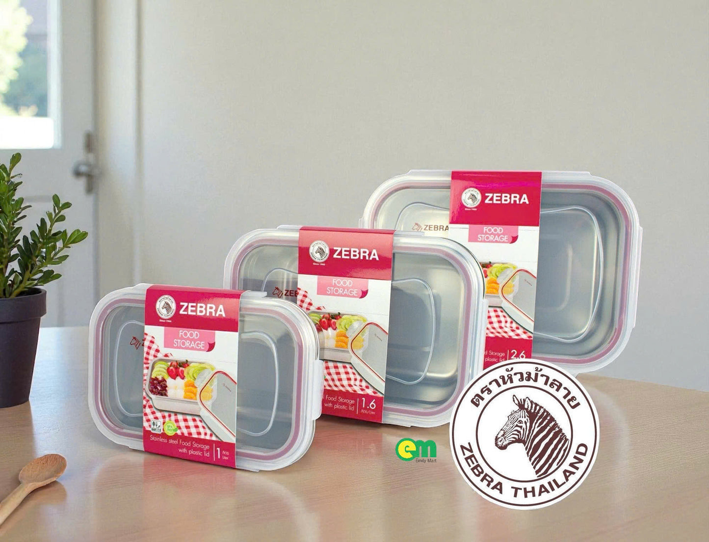 HỘP KÍN HƠI INOX CHỮ NHẬT ZEBRA THÁI LAN