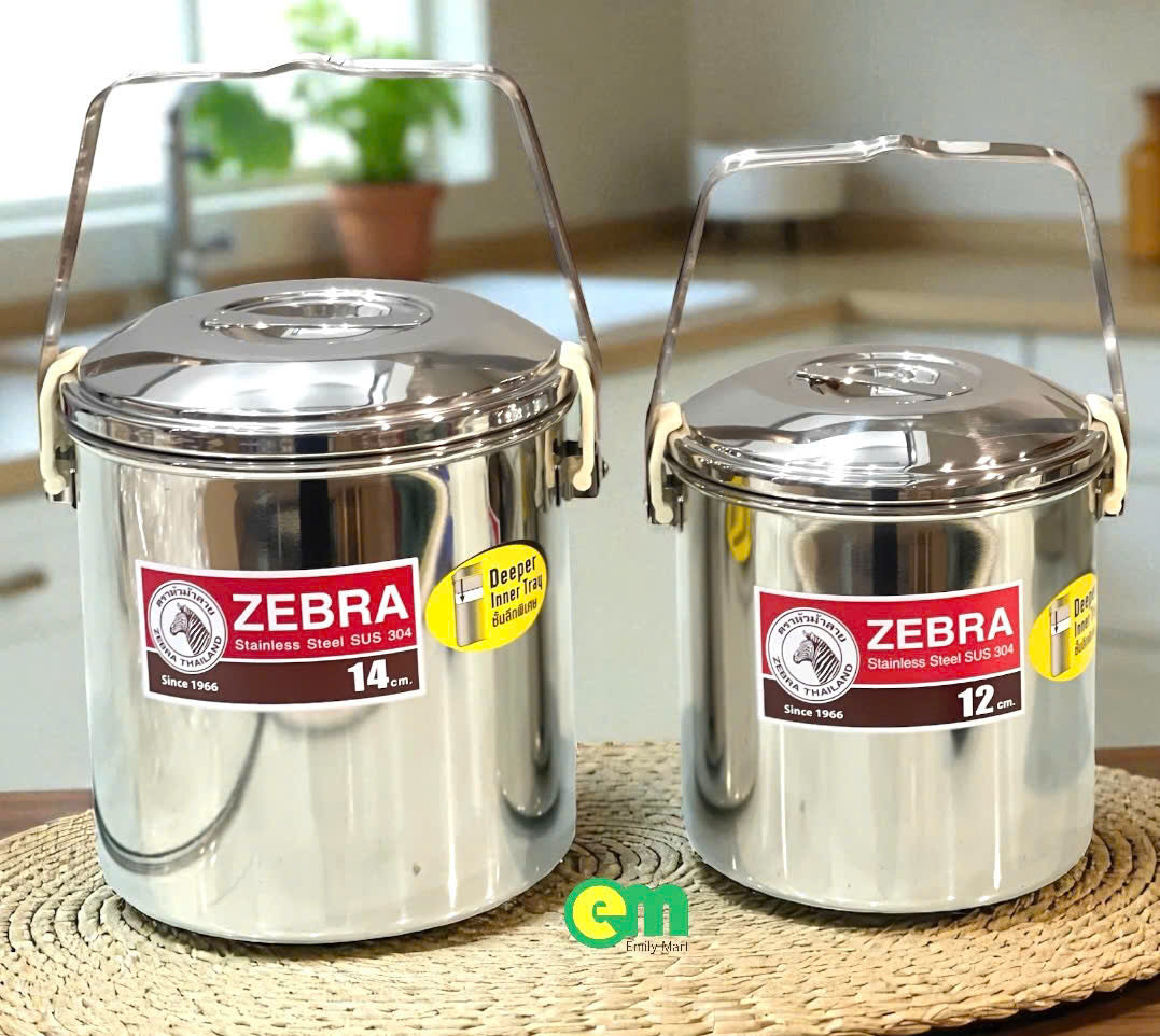 Camen inox đựng bún phở 1 ngăn (có ngăn phụ bên trong) - Zebra Thái Lan