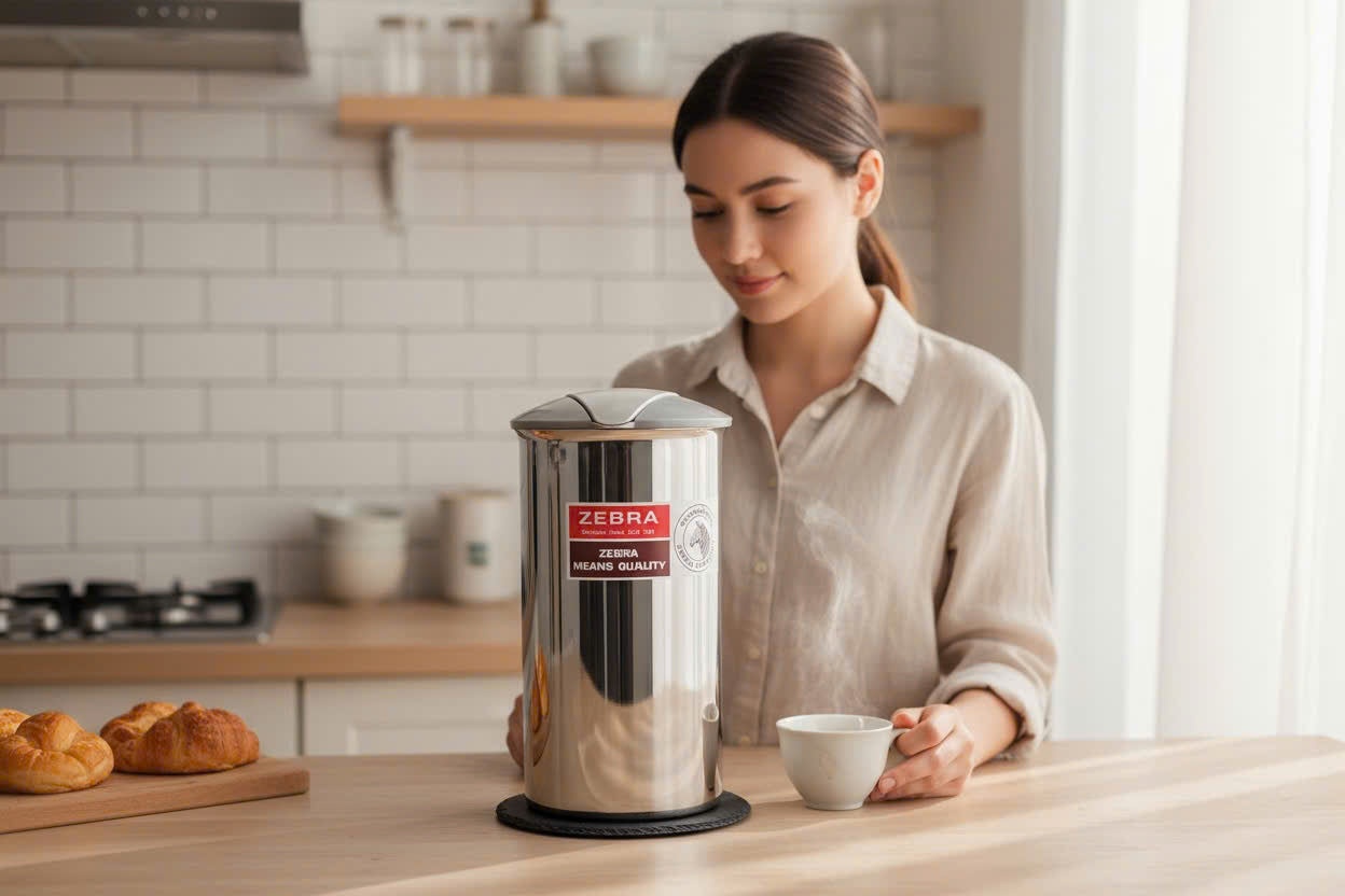 Ca rót nước inox 304 có nắp nhựa - Zebra Thái Lan