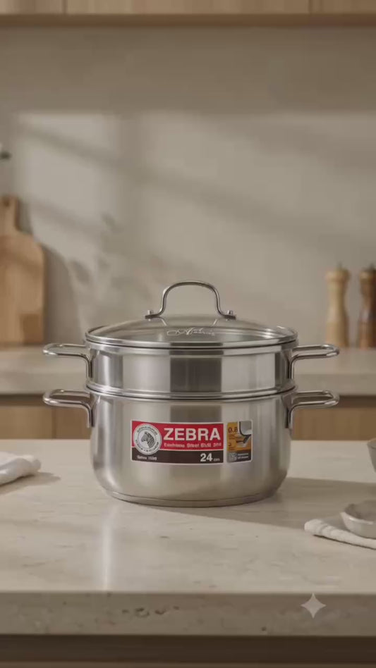 🇹🇭 Nồi xửng hấp Zebra Extreme Infinity 24cm – nắp kính 🇹🇭