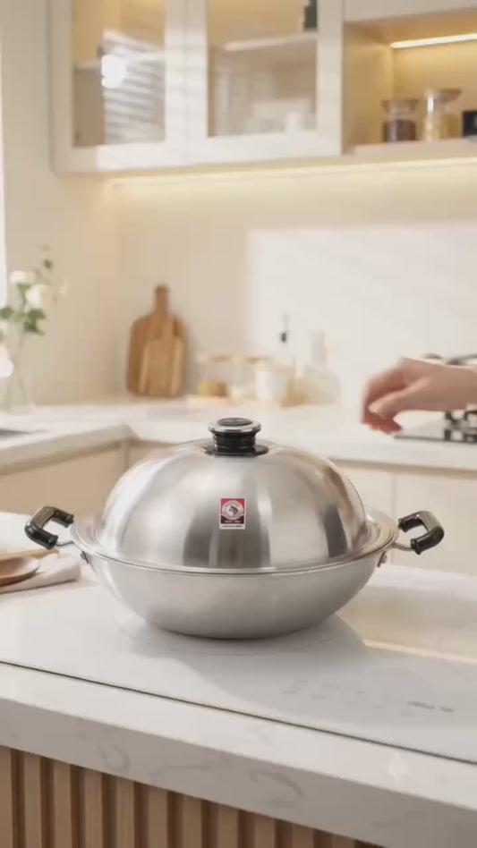 Chảo hấp 2 quai Zebra Thái Lan - 5 lớp nguyên khối