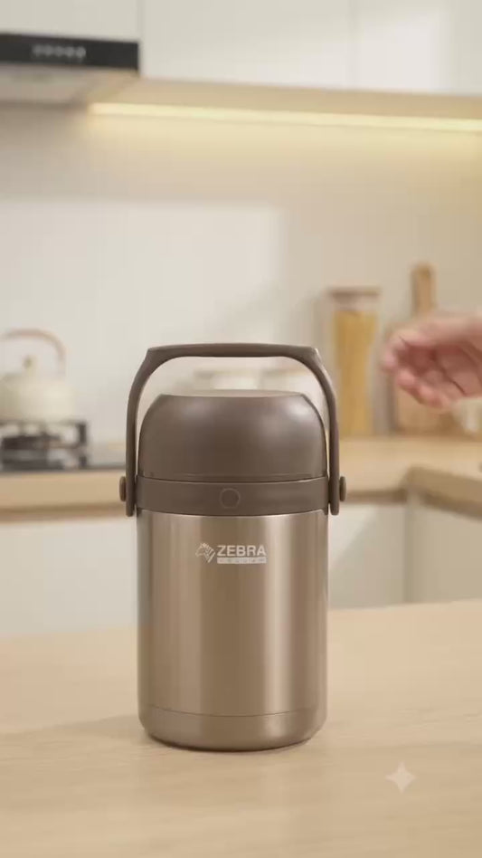 CAMEN HOẶC HỘP CƠM, CẶP LỒNG CƠM GIỮ NHIỆT ZEBRA 3 ngăn, 1.8 lít