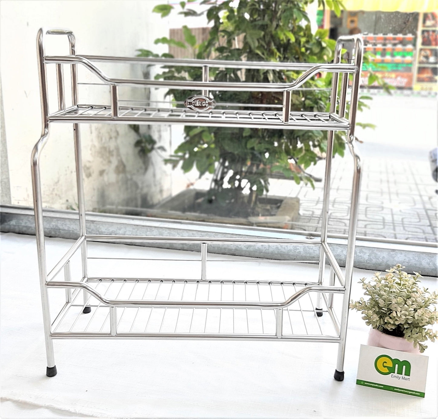 Kệ inox 2 tầng đựng gia vị đa năng