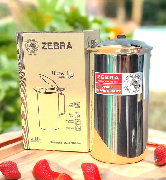 Ca rót nước inox 304 có nắp - Zebra Thái Lan