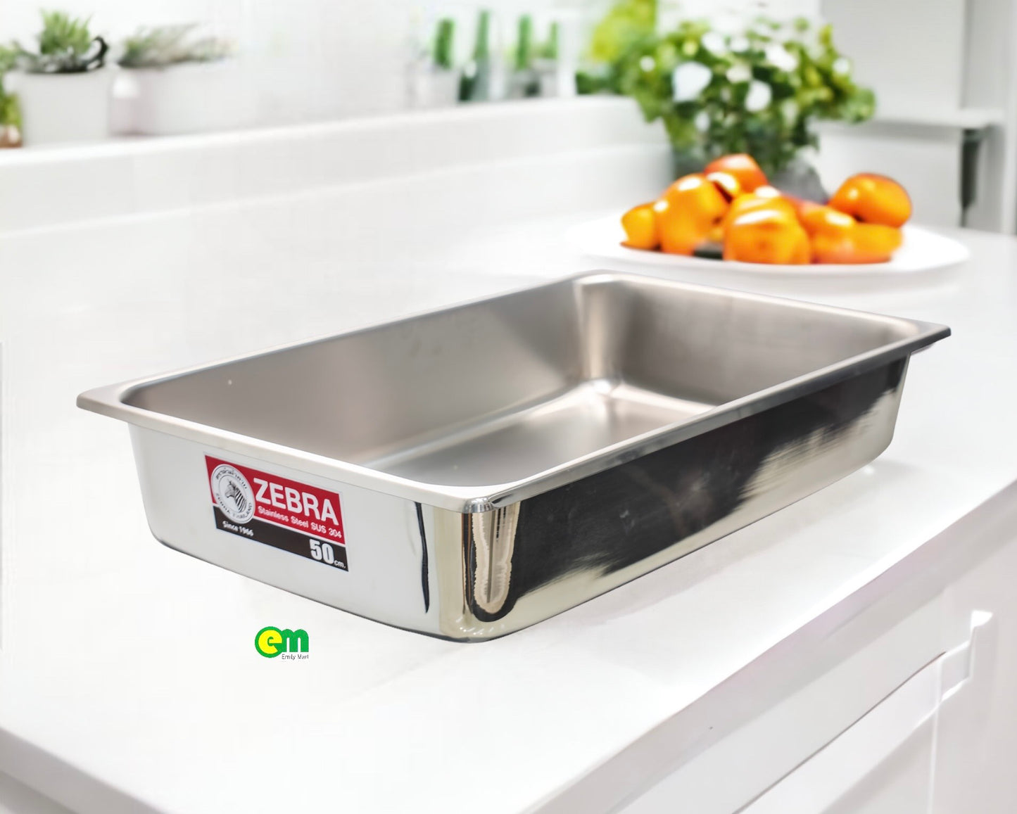 Khay inox chữ nhật Zebra Thái Lan - decor - ltx