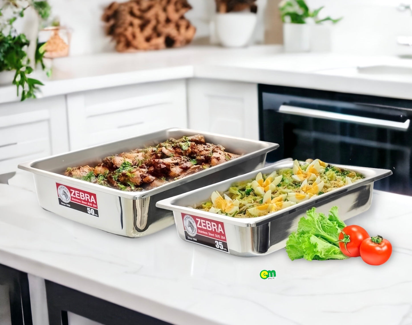 Khay inox chữ nhật Zebra Thái Lan - decor - ltx