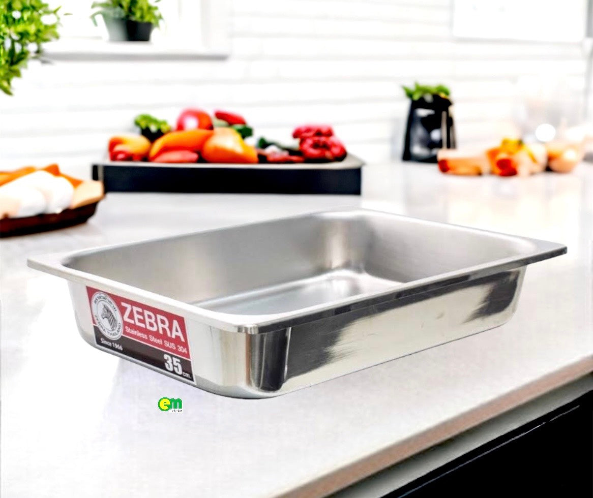 Khay inox chữ nhật Zebra Thái Lan - decor - ltx