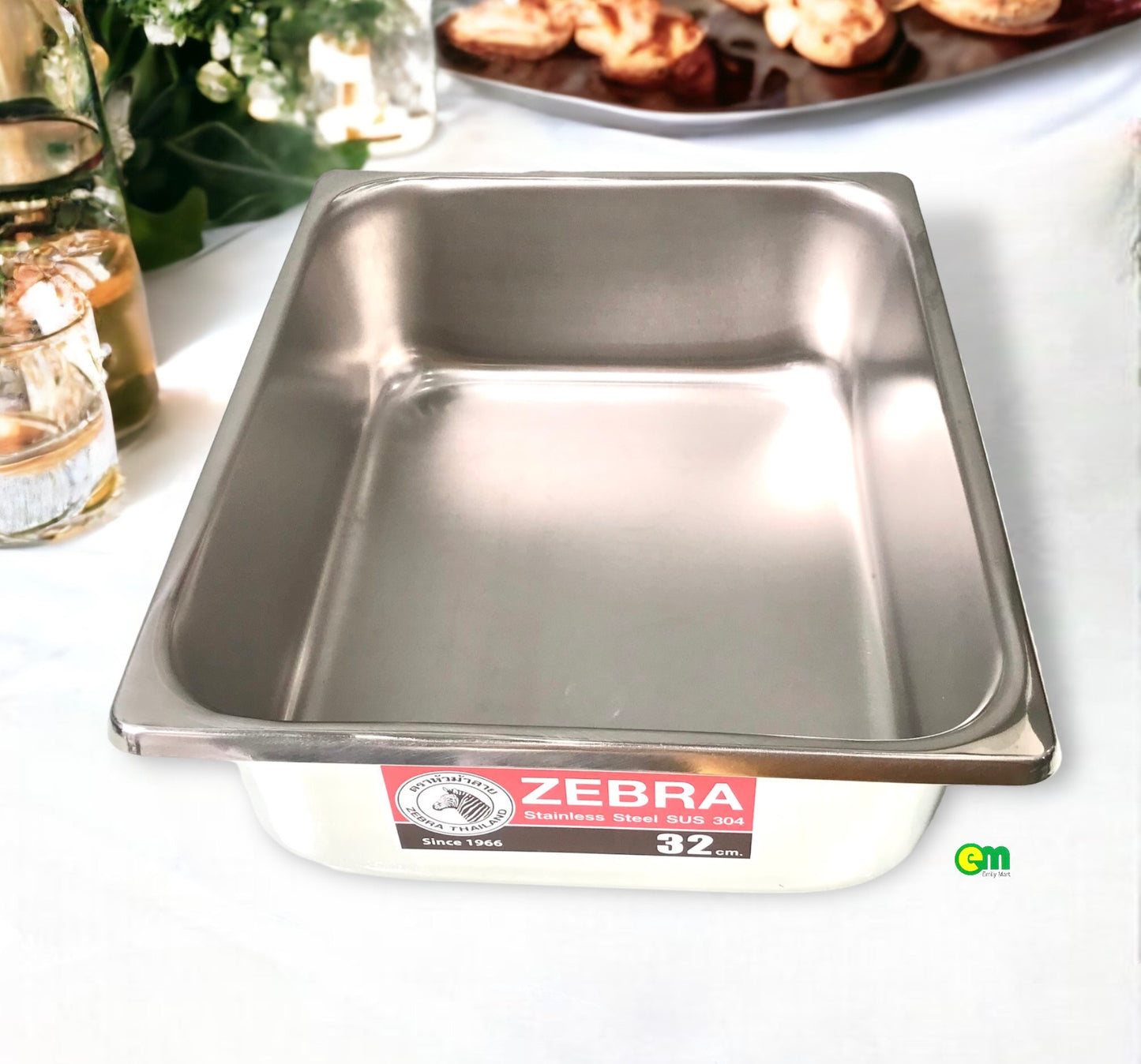 Khay inox chữ nhật Zebra Thái Lan - decor - ltx