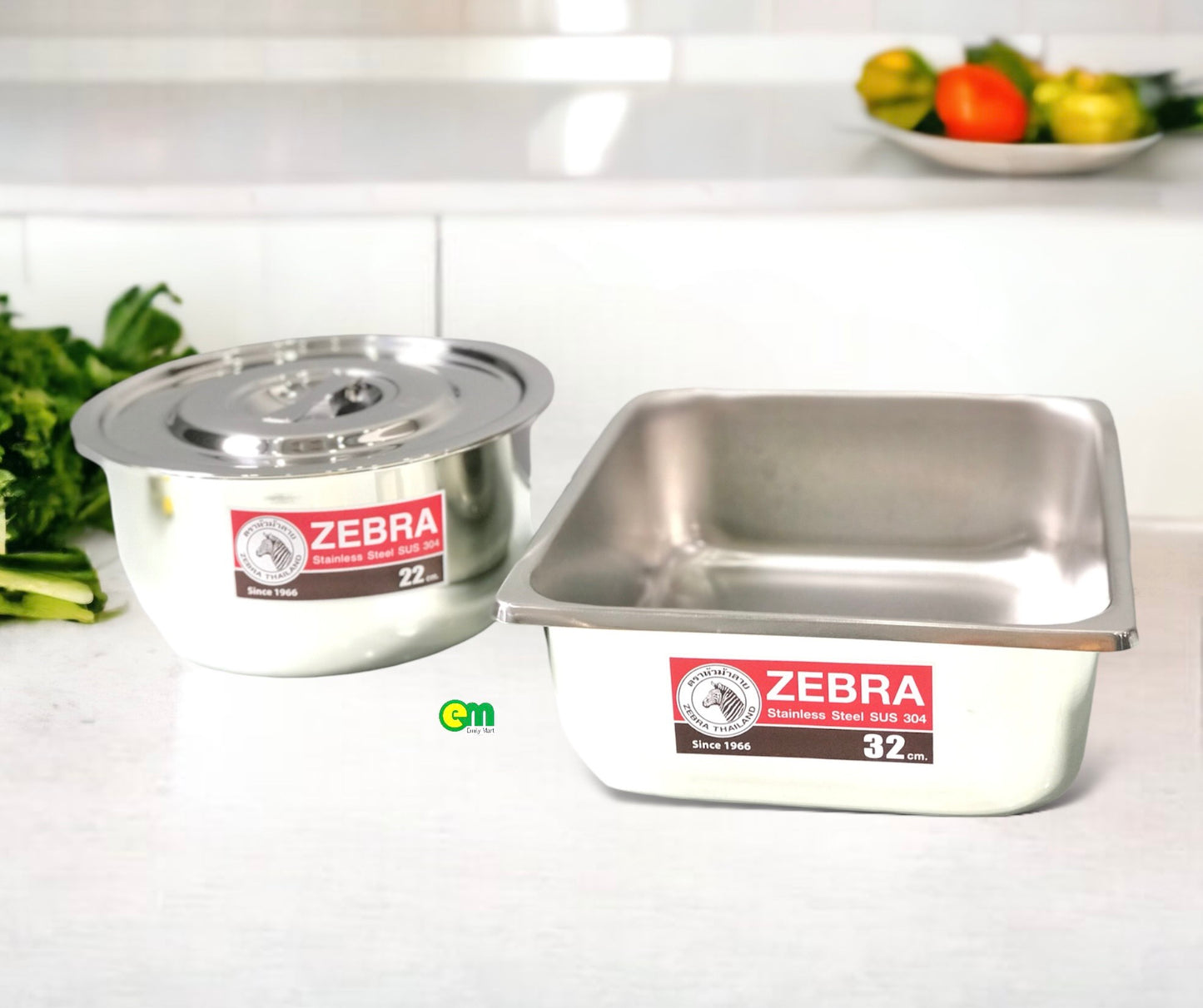 Khay inox chữ nhật Zebra Thái Lan - decor - ltx