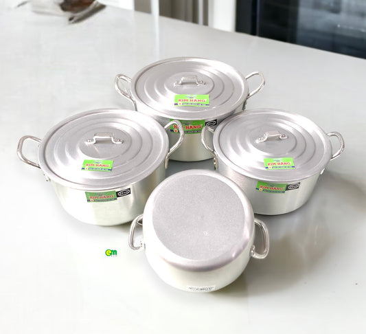 Nồi nhôm Kim Hằng đủ cỡ - Size nồi nấu ăn và nấu súp