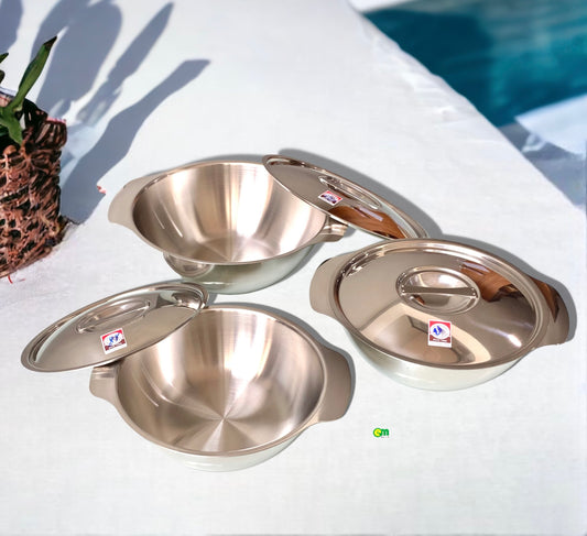 Thố dẹp inox 304 có nắp