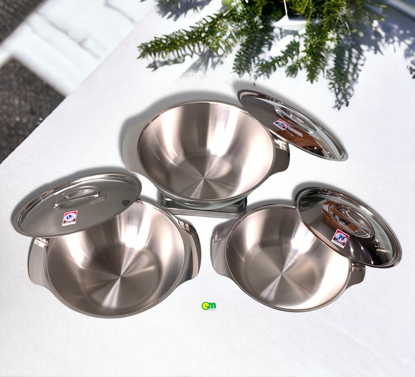 Thố dẹp inox 304 có nắp