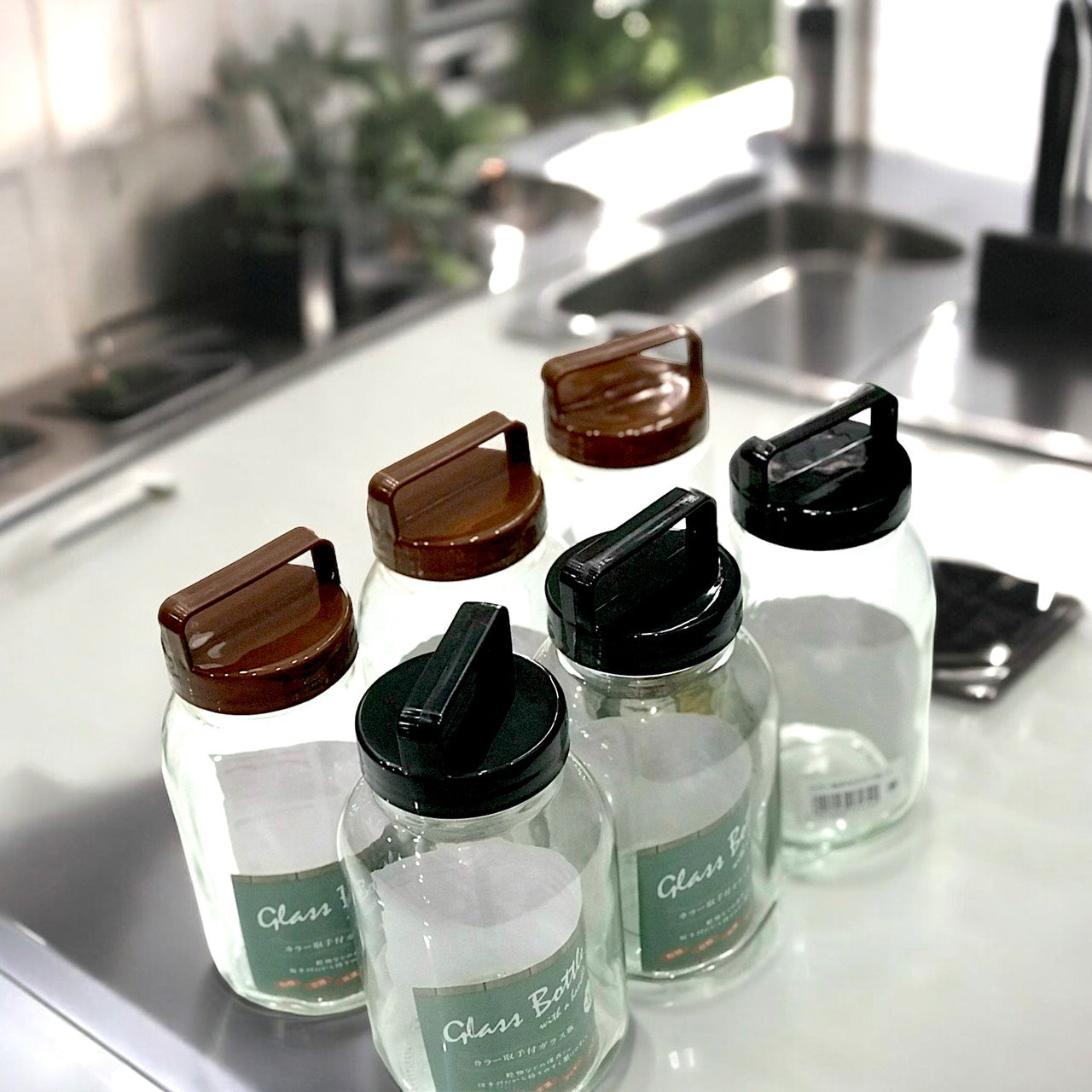 Hũ thủy tinh có quai xách Nhật - ltx - decor