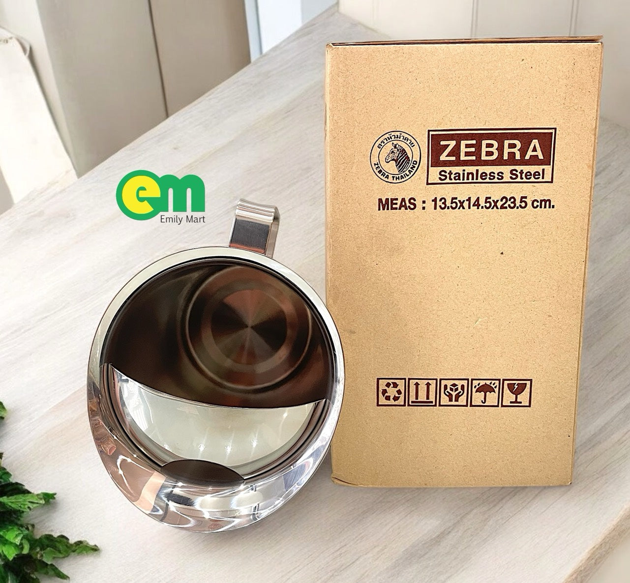 Ca rót nước inox 304 có nắp và không nắp  - Zebra Thái Lan